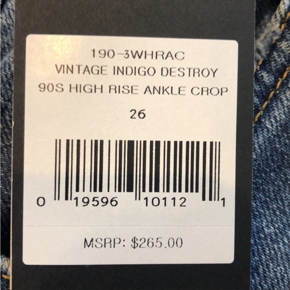 NWT RE/DONE 90's High Rise Ankle Crop Jeans Sz 26 - Picture 10 of 16